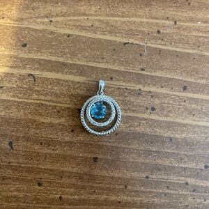 Jane Seymour Sterling Silver Topaz Small Double Circle Pendant JWBR